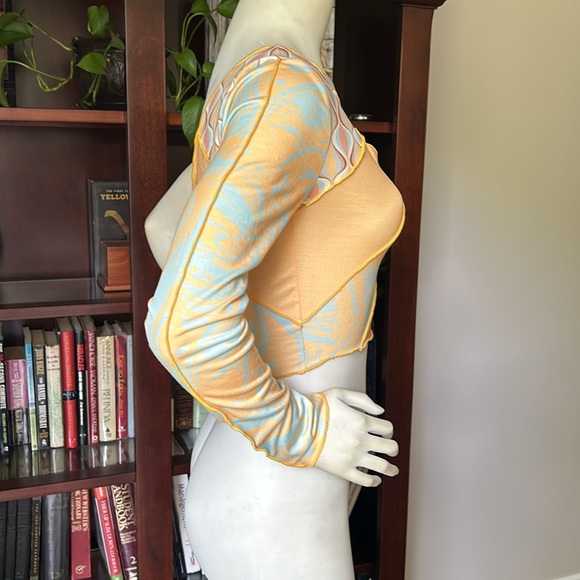 NWT Princess Polly Otis Orange Multicolor one Arm Top - Picture 5 of 8